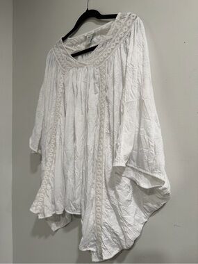Sundance White Crochet-Trim Peasant Tunic
